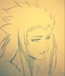  1girl bleach bleach:_zanpakutou_ibun_hen fur sketch solo traditional_media yuta_(best1heart) zabimaru 