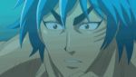  animated animated_gif blue_hair lowres tagme toriko water 