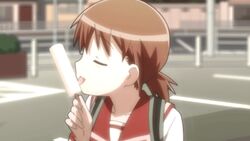  1girl animated animated_gif aoyagi_kanna blue_eyes blush brown_hair embarrassed female koe_de_oshigoto! licking popsicle school_uniform sexually_suggestive solo 