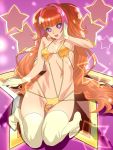  1girl amanogawa_kirara bikini breasts cure_twinkle dodai_shouji female gloves go!_princess_precure gradient gradient_background long_hair navel precure small_breasts solo swimsuit 