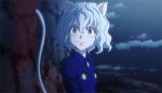 1girl animated animated_gif cat_ears cat_tail hunter_x_hunter nefelpitou silver_hair tail tail_wagging