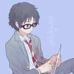  1boy arima_kousei earphones earphones glasses luo. school_uniform shigatsu_wa_kimi_no_uso 