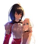  1boy 1girl armor blonde_hair blue_eyes brown_eyes brown_hair child collar elf erubo hand_on_head iris_(erubo) long_hair pointy_ears slave trap 