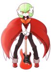  10s 1girl alternate_costume alternate_form collar costume dress gardevoir green_hair guitar highres instrument mega_gardevoir mega_pokemon musical_note pants pokemon pokemon_(game) pokemon_oras pokemon_xy red_eyes short_hair smile solo star symbol-shaped_pupils 