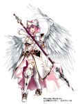  1girl armor armored_dress female pink_hair pixiv_manga_sample polearm ripodpotato solo valkyrie weapon 