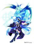  action blue_hair female full_body looking_at_viewer magic pixiv_manga_sample ripodpotato spirit 