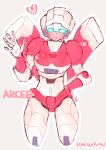  1girl arcee autobot blue_eyes breasts female heart matk0210 mecha_girl smile transformers 