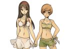  2girls aiwatan amagi_yukiko bikini black_hair hairband hand_holding multiple_girls persona persona_4 satonaka_chie swimsuit 
