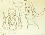  1boy 2girls akimichi_chouchou akimichi_chouji couple husband_and_wife karui multiple_girls naruto sketch tagme 