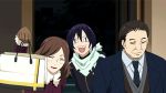  1girl 2boys animated animated_gif black_hair brown_hair multiple_boys noragami troll_face yato_(noragami) 