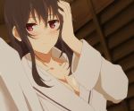  bathrobe black_hair breasts cleavage kasumigaoka_utaha long_hair saenai_heroine_no_sodatekata screencap violet_eyes 