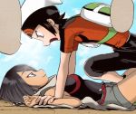  10s 1boy 1girl black_hair breasts higana_(pokemon) nintendo pokemon pokemon_(game) pokemon_oras pokemon_special red_eyes ruby_(pokemon) short_hair smile yuuki_(pokemon) 