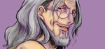  1boy facial_hair glasses goatee grey_hair male_focus one_piece silvers_rayleigh solo 