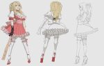  1girl bad_girl baseball_bat blonde_hair breasts choker cleavage concept_art dress garter_straps gloves grasshopper_manufacture high_heels no_more_heroes ribbon thigh-highs 