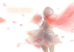  1girl cape english flower from_behind pixiv_manga_sample ruby_rose rwby solo white_background 