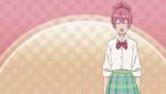  2girls :d animated animated_gif kasugano_urara_(sabagebu!) multiple_girls open_mouth pink_hair punching sabagebu! skirt smile sonokawa_momoka 