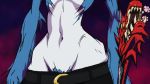  1girl animal_ears animated animated_gif blue_hair breasts collar fur hells hells_angels monster_girl navel no_humans solo wolfie yellow_eyes 