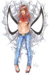  breasts elias_chatzoudis marvel mary_jane_watson midriff navel spider-man spider-man_(series) under_boob 