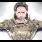  1boy armor blue_eyes dc_comics dccu jor-el kryptonian male_focus man_of_steel s_shield solo superman_(series) 
