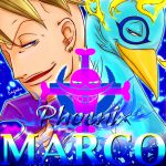  1boy bird blonde_hair character_name jolly_roger male_focus marco one_piece phoenix solo whitebeard_pirates 
