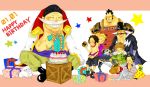  bandanna birthday black_hair blonde_hair brown_hair edward_newgate facial_hair flower_sword_vista haruta_(one_piece) izou_(one_piece) jozu multiple_boys mustache one_piece pirate portgas_d_ace smile thatch white_hair whitebeard_pirates 