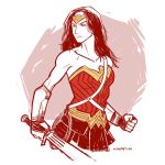  1girl amazon armor belt clenched_hand dawn_of_justice dc_comics dccu lasso muscle pteruges sketch solo strapless sword tiara vambraces weapon wonder_woman wonder_woman_(series) 