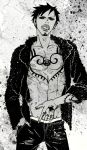  1boy abs male_focus one_piece open_clothes open_mouth open_shirt shirt solo tattoo trafalgar_law 