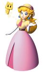  1girl 3d blonde_hair blue_eyes dress earrings gloves hat jewelry key lips looking_at_viewer super_mario_bros. mario_party mario_party_2 official_art princess_peach super_mario_bros. 
