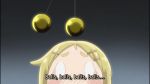  1girl animated animated_gif blonde_hair blush denki-gai_no_hon&#039;ya-san hair_ornament hairclip hiotan long_hair scared solo subtitled 