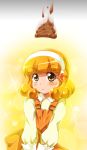  1girl blonde_hair blush hairband kise_yayoi looking_at_viewer poop precure smile_precure! solo yellow_eyes 