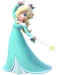  1girl blonde_hair blue_eyes crown earrings highres jewelry lips looking_at_viewer super_mario_bros. mario_party nail_polish official_art photoshop rosetta_(mario) super_mario_bros. super_mario_galaxy wand 
