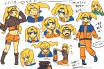  ? black_hair blonde_hair blue_eyes blush crying forehead_protector genderswap hair_down headband jacket long_hair looking_at_viewer midriff naruko naruto naruto_shippuuden navel o96ap red_eyes smile standing tears translation_request twintails uchiha_sasuke uzumaki_naruto wet wink 