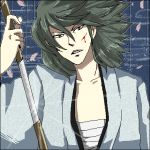  1boy 5533 blood ishikawa_goemon_xiii lowres lupin_iii male_focus solo sword upper_body weapon 