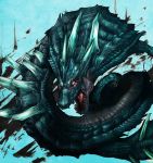  abyssal_lagiacrus capcom claws glowing glowing_eyes horns monster monster_hunter monster_hunter_3_g no_humans red_eyes scales solo teeth tongue 