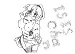  1girl artist_request female isil isis-chan monochrome original personification sketch solo tagme 
