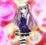  absolute_duo dress long_hair red_eyes screencap silver_hair sparkle thigh-highs yurie_sigtuna 
