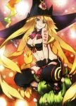  1girl blonde_hair green_eyes harada_takehito hat long_hair magic majo_to_hyakkihei metallica_(majo_to_hyakkihei) nippon_ichi solo witch witch_hat 