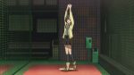  1girl animated animated_gif baseball black_hair long_hair necktie shirobako skirt throwing tied_hair twintails yasuhara_ema 