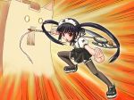  fighting_stance glave kooh long_hair pangya pantyhose papel red_eyes scythe solo stance thigh-highs thighhighs twintails waitress 