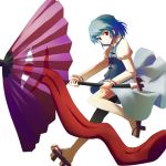  geta heterochromia karakasa karakasa_obake murasin oriental_umbrella red_eyes sandals tatara_kogasa thigh-highs thighhighs touhou umbrella 