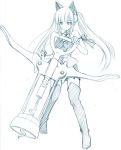  animal_ears boots cat_ears corkscrew graphite_(medium) luna_lia miniskirt monochrome original sketch skirt solo thigh-highs thigh_boots thighhighs traditional_media twintails 