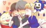  doujima_nanako ebimayo hug jack_frost kuma_(persona_4) narukami_yuu persona persona_4 seta_souji 