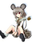  bad_id capelet grey_hair itamochi jewelry mouse mouse_ears mouse_tail nazrin panties pantyshot pendant red_eyes short_hair solo tail touhou underwear 