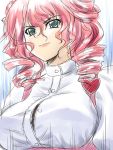  drill_hair green_eyes masakichi_(crossroad) pink_hair sketch super_robot_wars super_robot_wars_z waitress xine_espio 