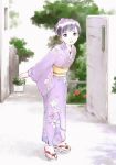  japanese_clothes kimono leaning_forward short_hair yoshizuki_kumichi yukata 