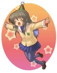  clannad closed_eyes happy_state hat ibuki_fuuko long_hair pantyhose party_hat rokko school_uniform star stars 