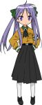  1girl alternate_costume hiiragi_kagami lowres lucky_star ns2d purple_hair 