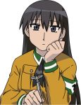  1girl alternate_costume azumanga_daioh black_hair ns2d sakaki 