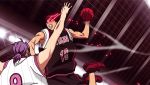  2boys animated animated_gif basketball basketball_hoop basketball_uniform kagami_taiga kuroko_no_basuke multiple_boys murasakibara_atsushi purple_hair redhead sportswear 