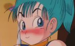  1girl 80s animated animated_gif blue_eyes blue_hair blush bulma dragon_ball heart looking_at_viewer lowres ponytail winking 